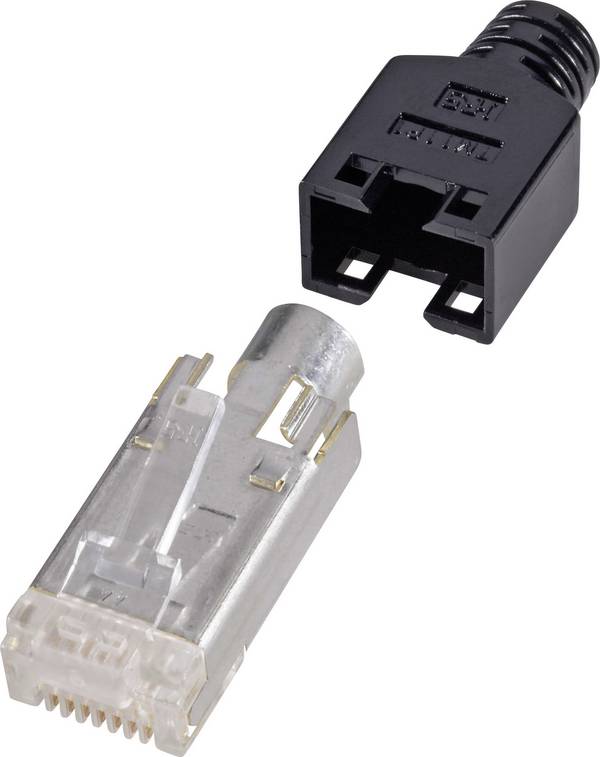 Renkforce H9540.4-10 RJ45-Steckverbinder, geschirmt CAT5e H9540.4-10 Stecker, gerade Pole: 8P8C Schwarz 10 St.