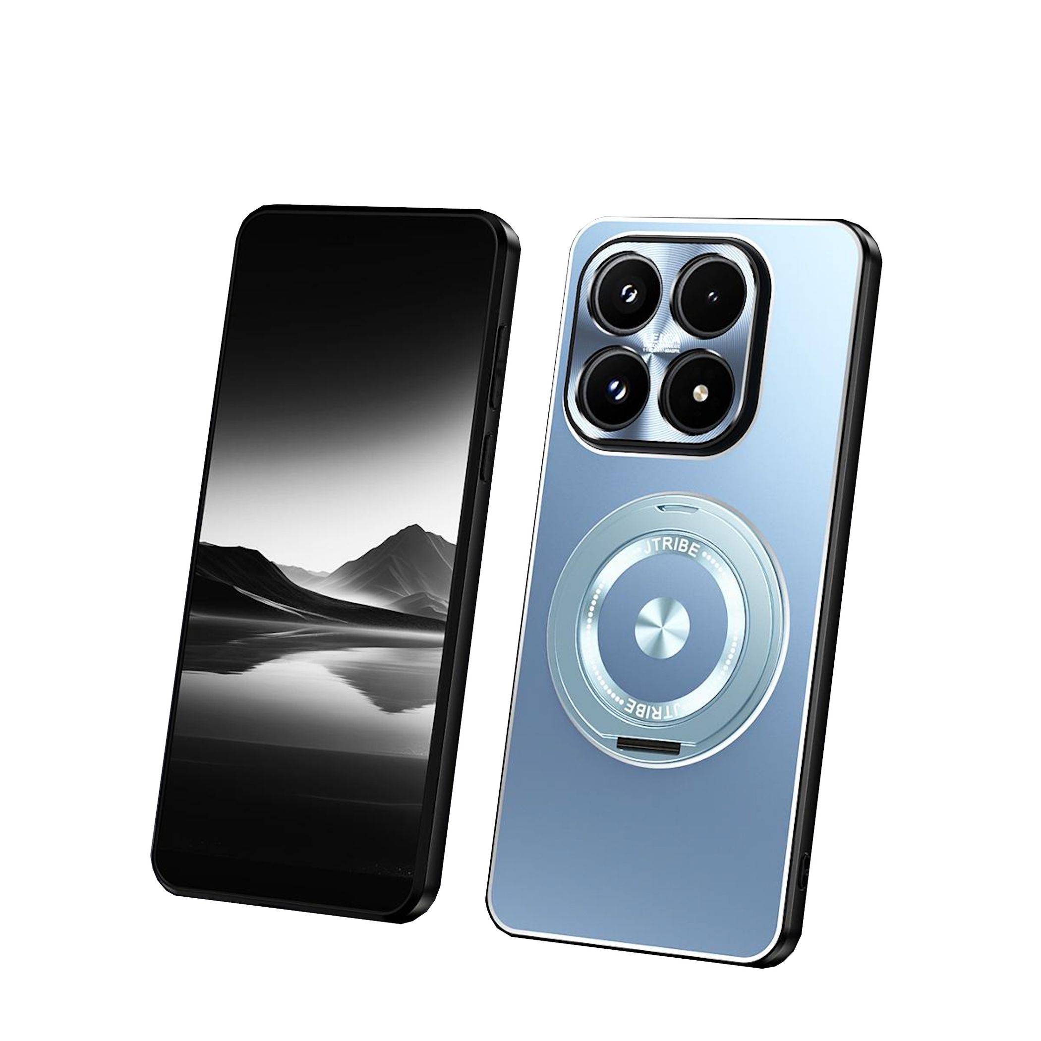 Ringhalter Handy Hülle für Xiaomi 17 TPU Metall Hybrid 360 Ringhalter Blau-0