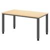 bümö Schreibtisch Serie-Q - Dekor: Ahorn, Gestell: Graphit, Größe: 140 x 80 cm