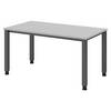 bümö Schreibtisch Serie-Q - Gestell: Graphit, Dekor: Grau, Größe: 140 x 80 cm