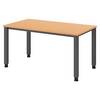 bümö Schreibtisch Serie-Q - Dekor: Buche, Gestell: Graphit, Größe: 140 x 80 cm