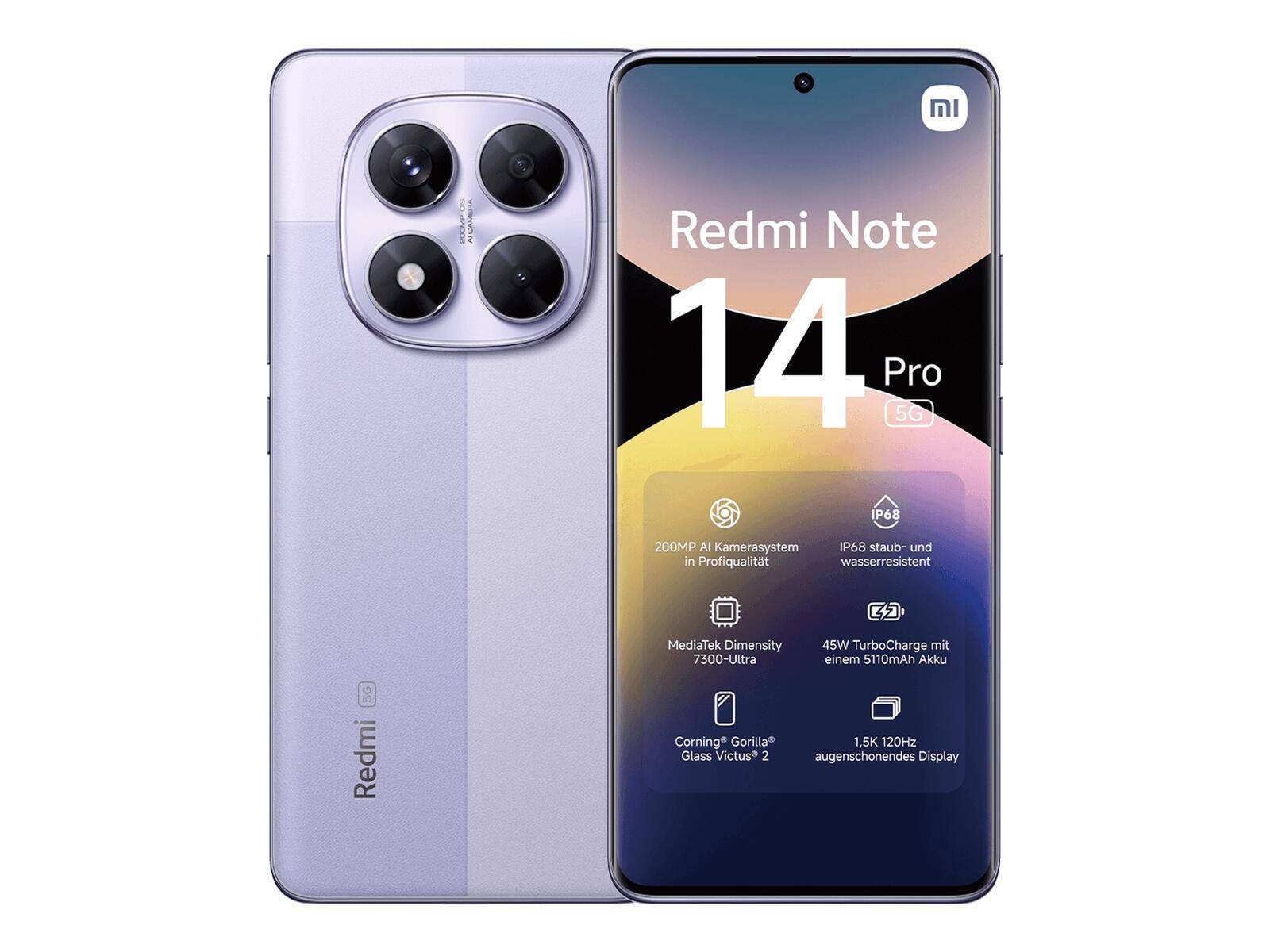 Redmi Note 14 Pro 5G - 5G Smartphone - 8GB/256GB - 6.67"" - Lavendel-0