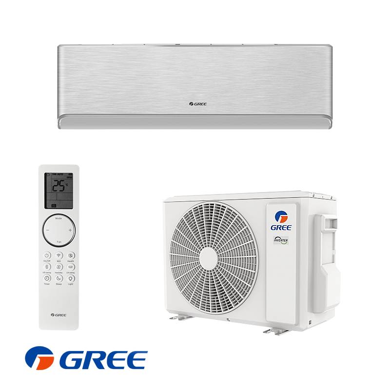 Gree Airy GWH09AVCXB-K6DNA1B Inverter-Klimaanlage – Silber, 9.000 BTU, Wi-Fi, A+++/A++, bis 19 m²-0