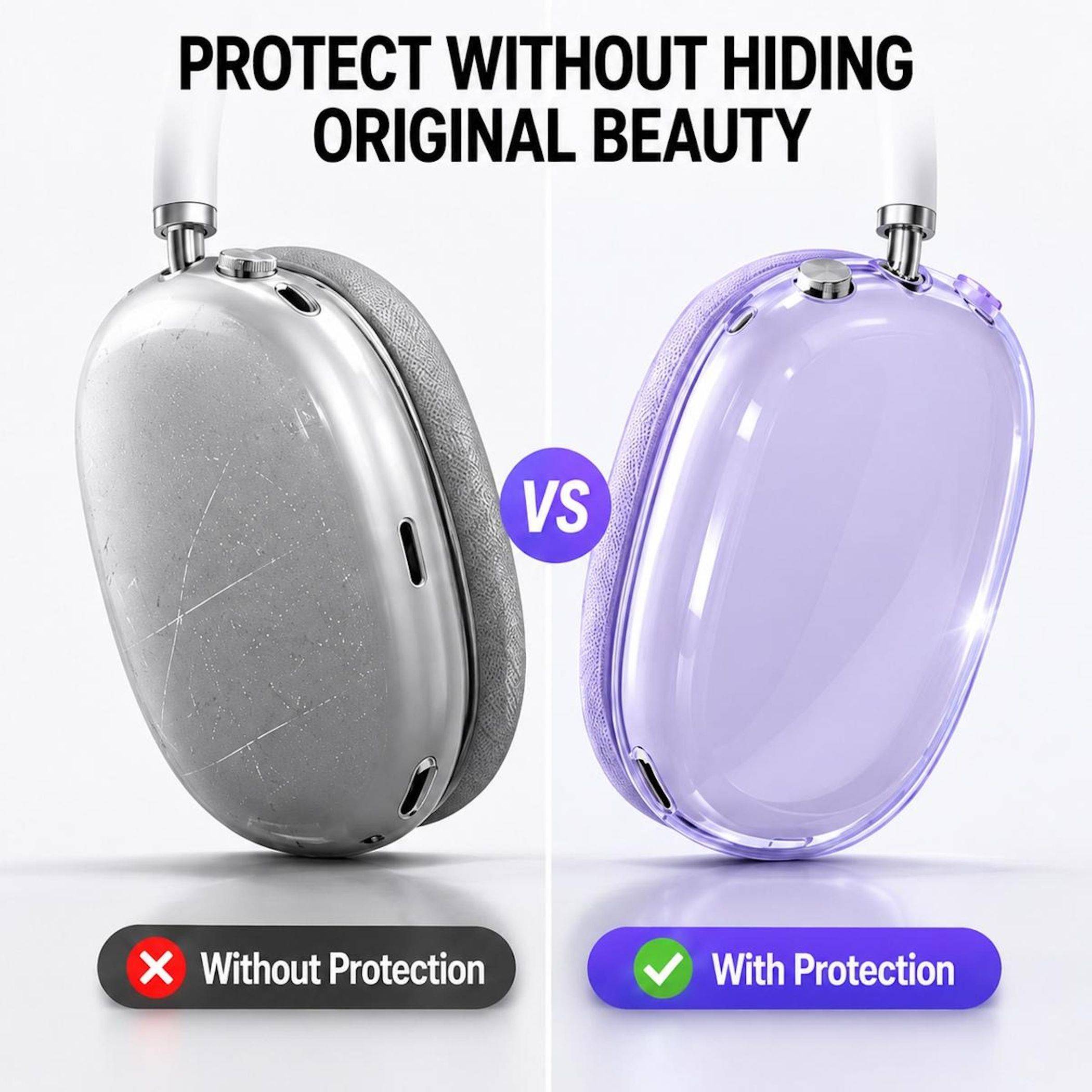 TPU Headset Cover Schutzcase für Apple AirPods Max / Max 2 Schwarz 3 in 1-4