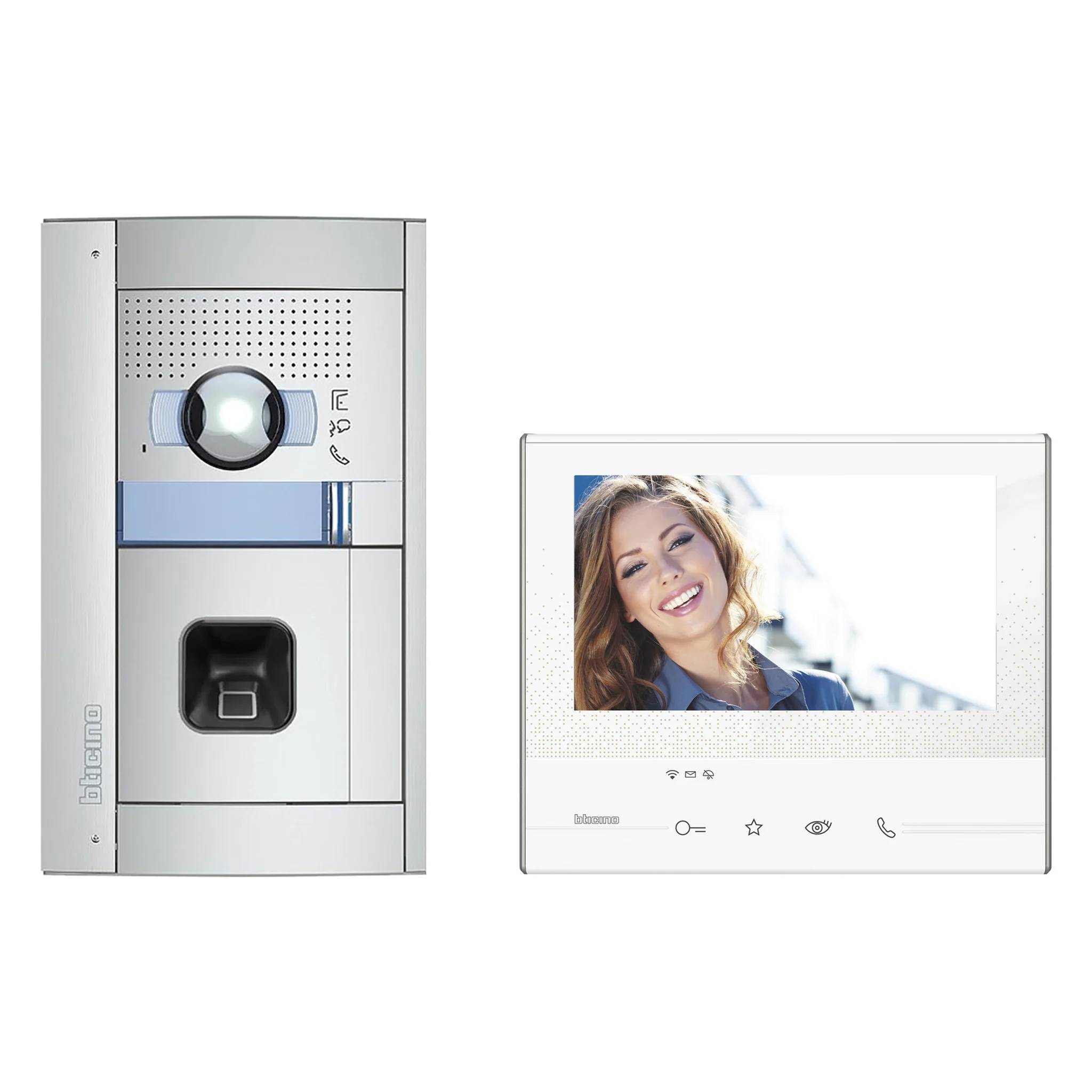 BTICINO Video-Set Flex’ONE, SFERA ekey-Fingerprint, CLASSE300 X13E, 2-Draht, 1 Stk.-0