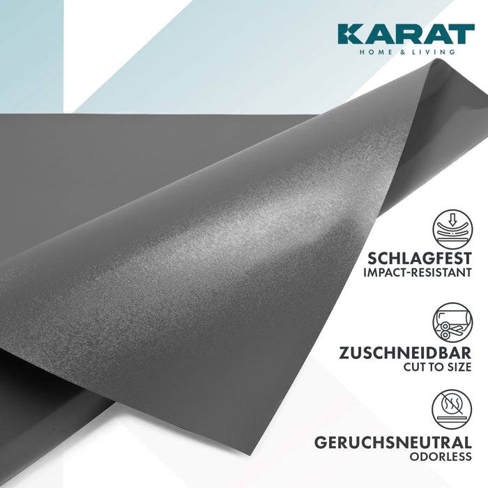FLOORDIREKT Bodenschutzmatte Neo - Für Hartböden geeignet - Aus robustem PVC - Dunkelgrau - 114 x 150 cm-4