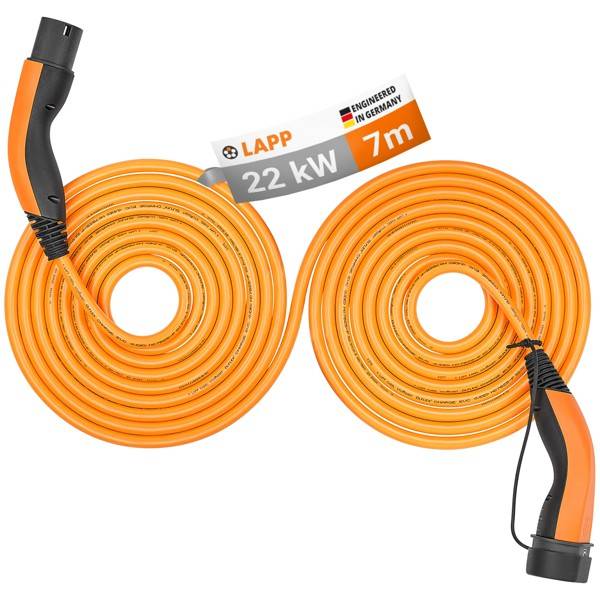 LAPP Mobility HELIX Typ 2 Ladekabel, 7 m, 22 kW, 32 A 3-phasig Mode 3 IP55, orange