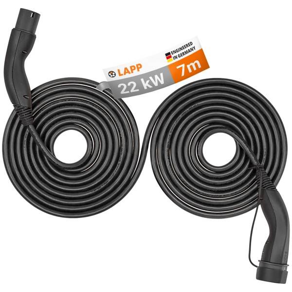 LAPP Mobility HELIX Typ 2 Ladekabel, 7 m, 22 kW, 32 A 3-phasig Mode 3 IP55, schwarz