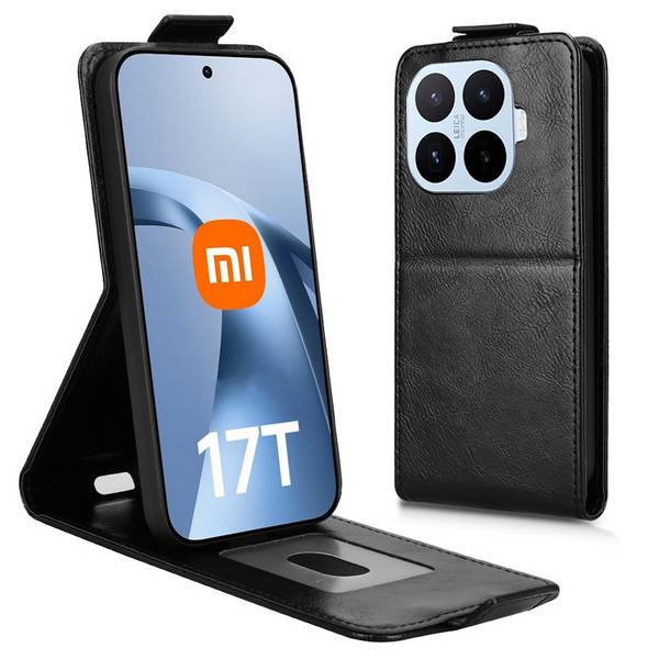 Handy Hülle Klapphülle Kunstleder Für Xiaomi 17T Flipcase mit Kartenfach Schwarz