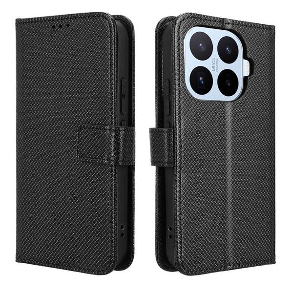 Handyhülle Wallet Klapp Tasche für Xiaomi 17T Kunstleder Diamant Design Schwarz