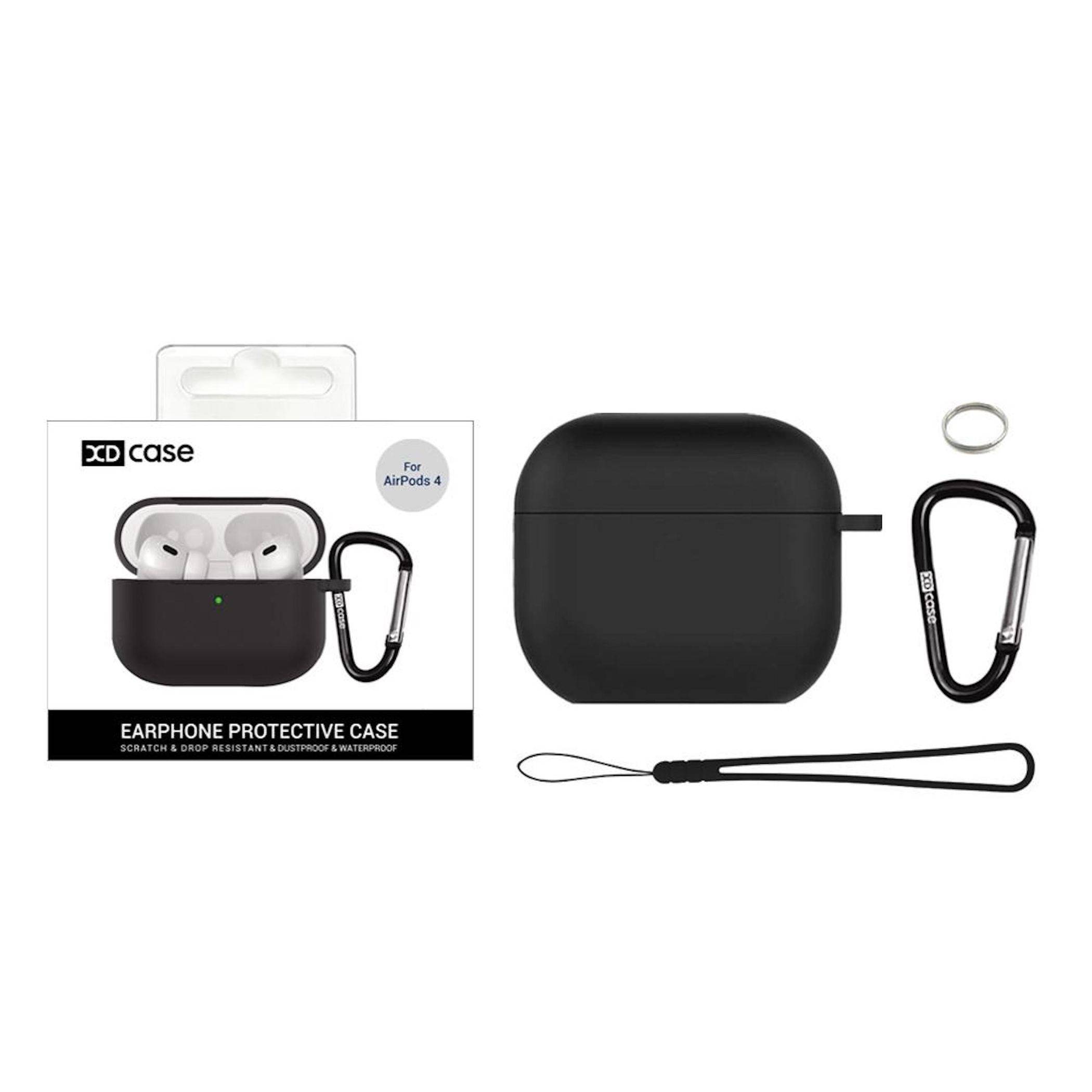 Silikon Full Cover Schutzhülle Case für AirPods 4 2,5 mm mit Befestigungshaken-1