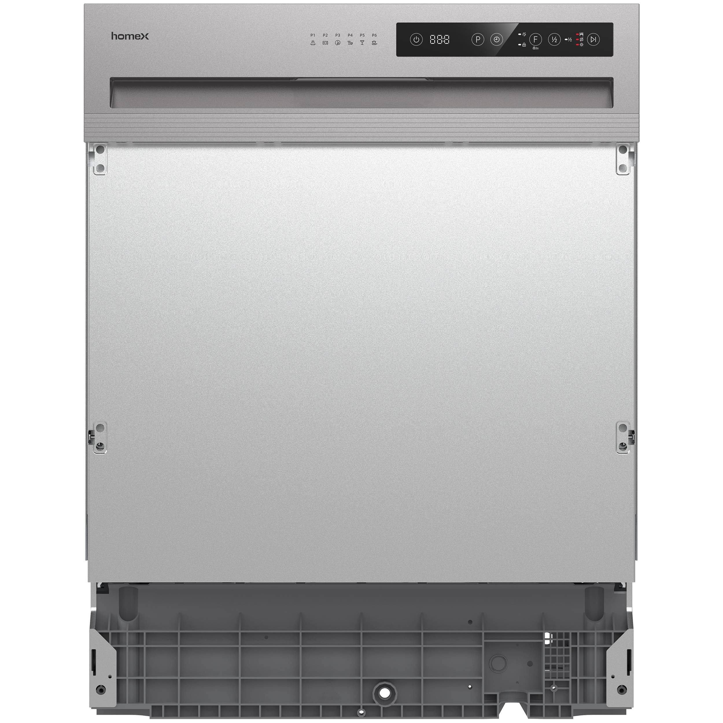 homeX DWSI601449E Geschirrspüler 60 cm, Spülmaschine teilintegrierbar - 14 Maßgedecke, 6 Programme, Einbaugeschirrspüler-0