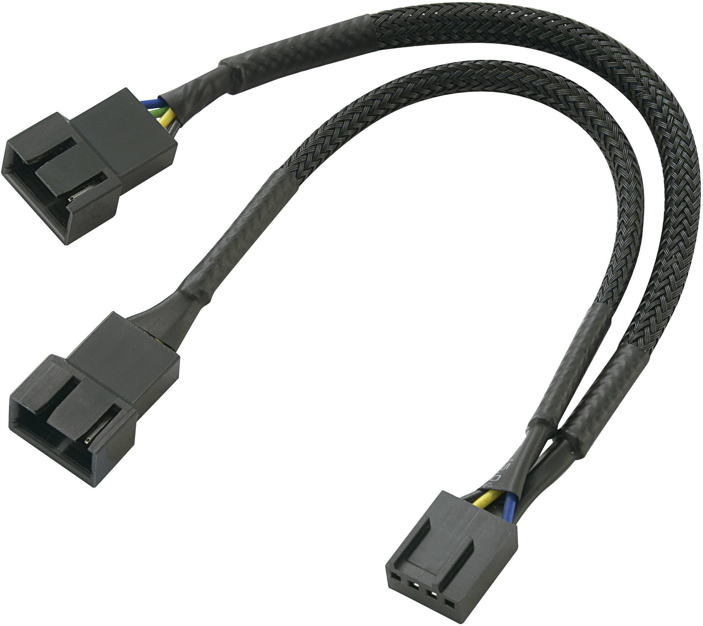 AKASA PC-Lüfter Y-Kabel [2x PC-Lüfter Stecker 4pol. - 1x PC-Lüfter Buchse 4pol.] 0.15 m Schwarz Akas