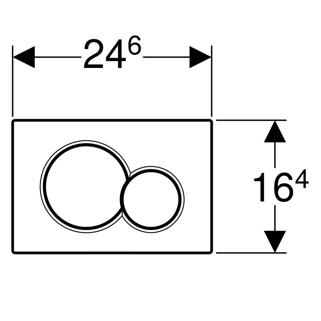 Geberit Betätigungsplatte Sigma01, 2-Mengen-Spülung, Kunststoff, 24,6x16,4x1,3cm, Schwarz glänzend-1