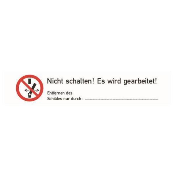 Cimco Warnaufkleber Folie Nicht 182740 schalten!Es wird gearbeitet!80x16mm 10ST Install.Baumaterial
