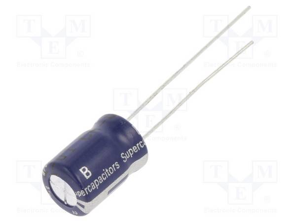 1F -20÷80% THT 2,5VDC 4uA Ø10x31,5mm 500mΩ Superkondensator