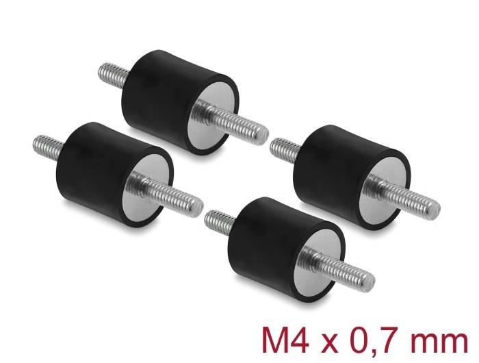 Vibrationsdämpfer M4 x 15 mm Gummi, 2...-0