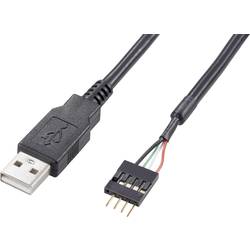 Image of Akasa USB-Kabel USB 2.0 Pfostenstecker 4pol., USB-A Stecker 40.00 cm Schwarz vergoldete Steckkontakte, UL-zertifiziert