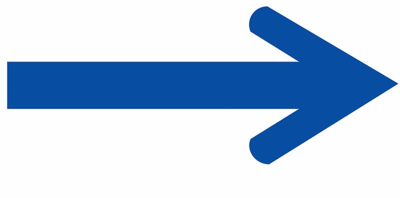 Richtungspfeile - Blau, 25 x 62 mm, Folie, Gerade-0
