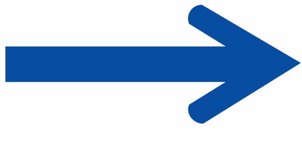 Richtungspfeile - Blau, 25 x 62 mm, Folie, Gerade