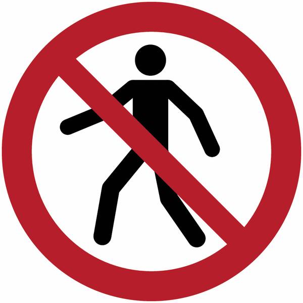 Bodenmarkierung - Für Fußgänger verboten, R12
