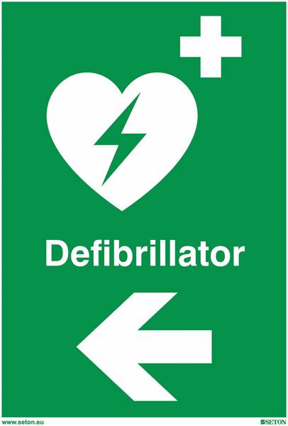 Sicherheits-Kombischild - Defibrillator, Grün-0