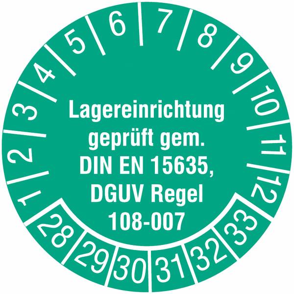 Prüfplaketten - Grün, 30 mm, Dokumentenfolie-0