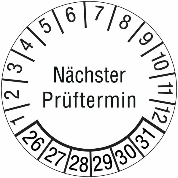 Prüfplaketten - Nächster Prüftermin, Weiß-0