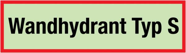 Sicherheitskennzeichnung - Wandhydrant Typ S