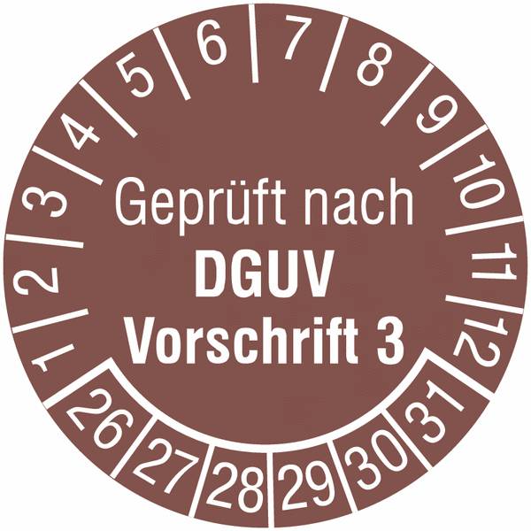 Prüfplaketten - Geprüft nach DGUV Vorschrift 3