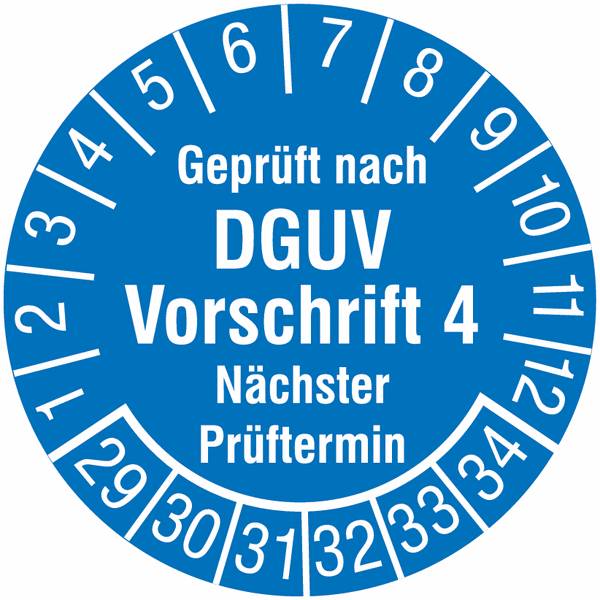 Prüfplaketten - Blau, 30 mm, Dokumentenfolie