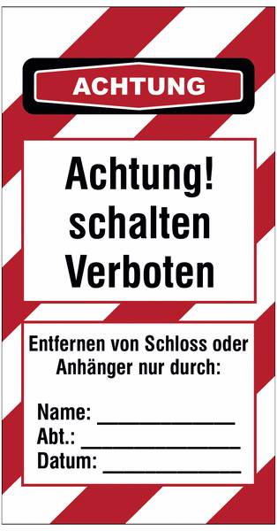 Lockout-Schilder - Rot/Schwarz, 14.6 x 7.6 cm-0