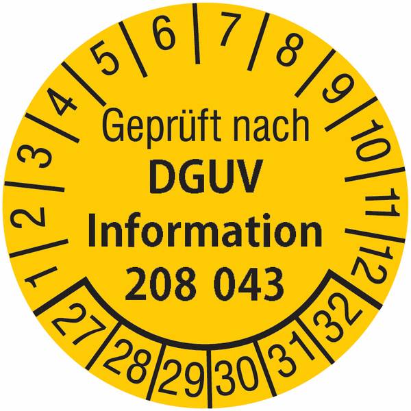 Prüfplaketten - Gelb, 30 mm, Dokumentenfolie-0
