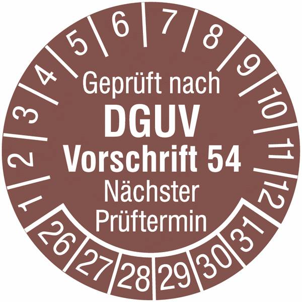 Prüfplaketten - Braun, 30 mm, Dokumentenfolie-0