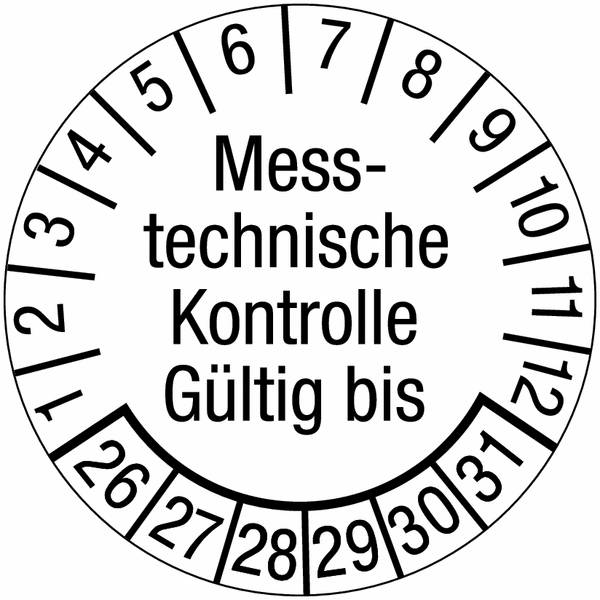Prüfplaketten - Weiß, 40 mm, Dokumentenfolie-0