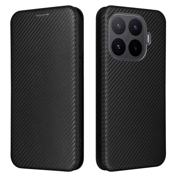 Handyhülle Kunstleder für Xiaomi 17T Pro Carbon Schutz Flip Cover Case Schwarz