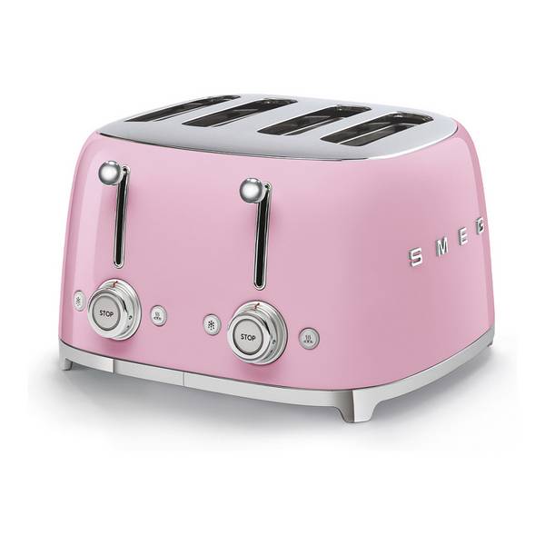 Smeg TSF03PKEU, 4 Scheibe(n), Pink, Stahl, Tasten, Niveau, Drehregler, 50's Style, China
