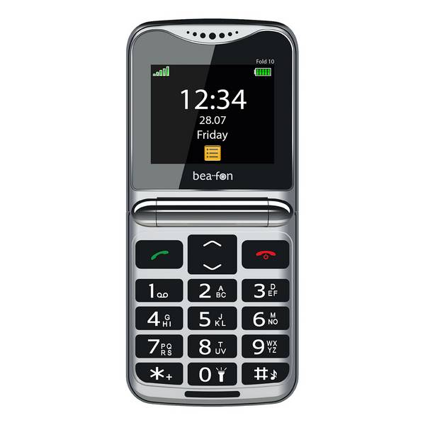Bea-fon Fold 10 schwarz-silber - Mobiltelefon - 1.000 mAh