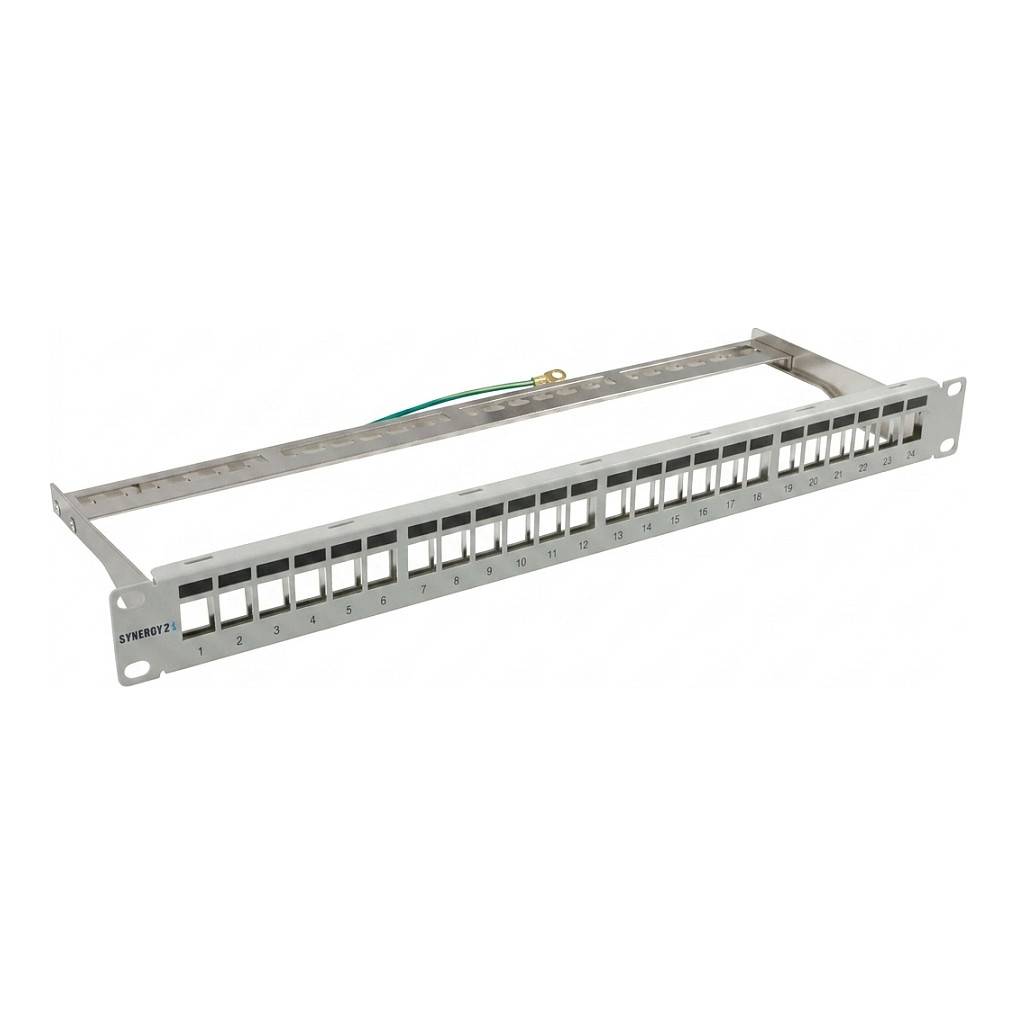 SYNERGY 21 - Keystone Modulträger 19""""Patchpanel für 24xTP-Modul 1HE t 94mm Lichtgrau-0