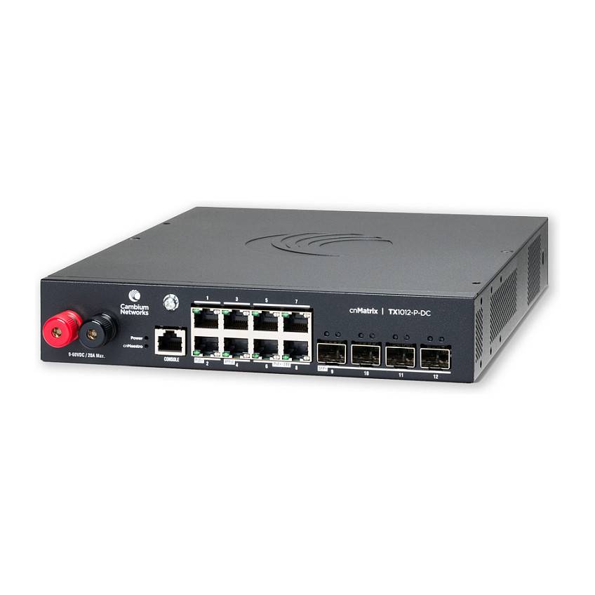Cambium Networks cnMatrix TX 1012-P-DC - 170W PoE Switch 8 x & 4 SFP+ - - 1 - Switch - Glasfaser (LWL)-0
