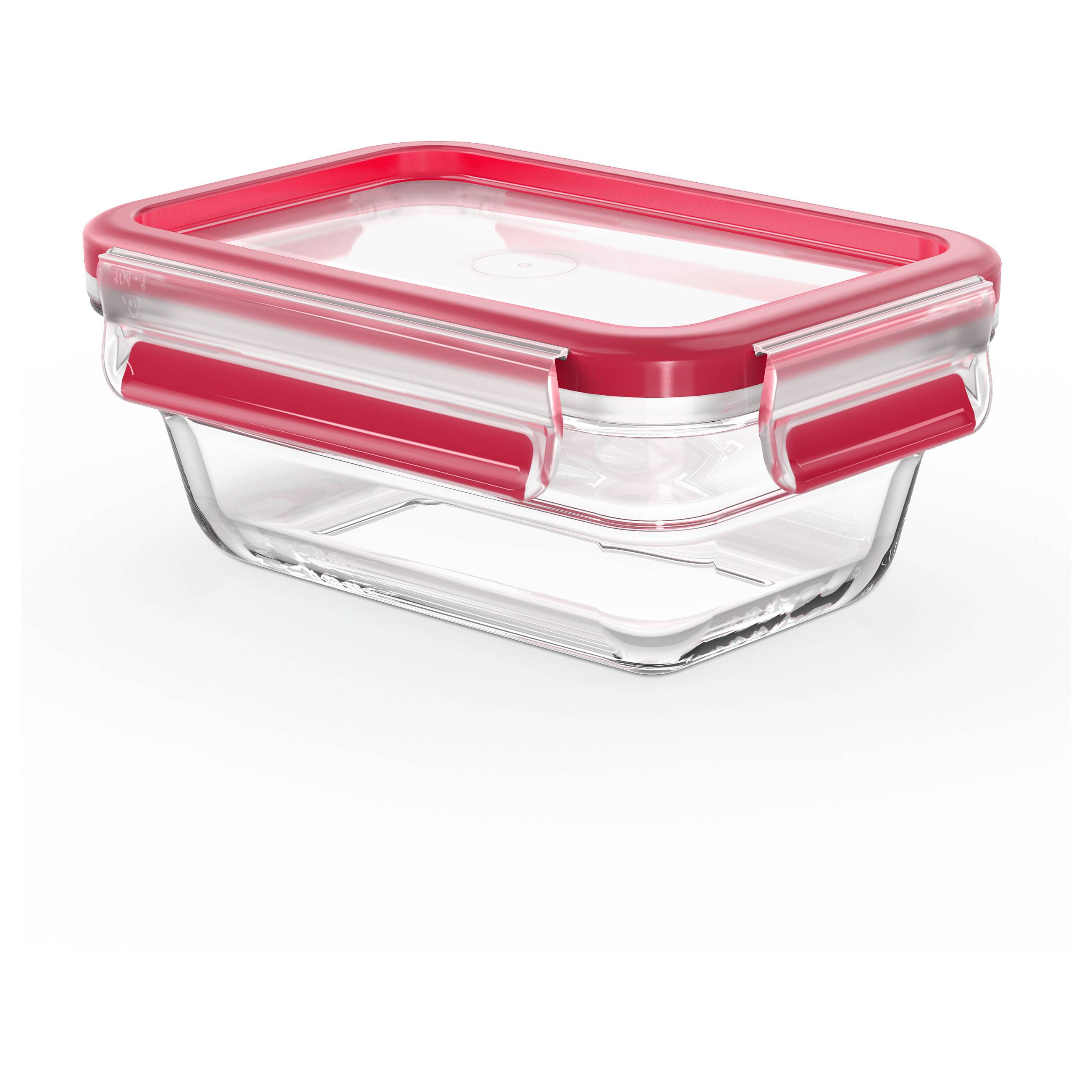 EMSA N10405 Clip & Close Glas Frischhaltedose 0.45 L Transparent/Rot-0