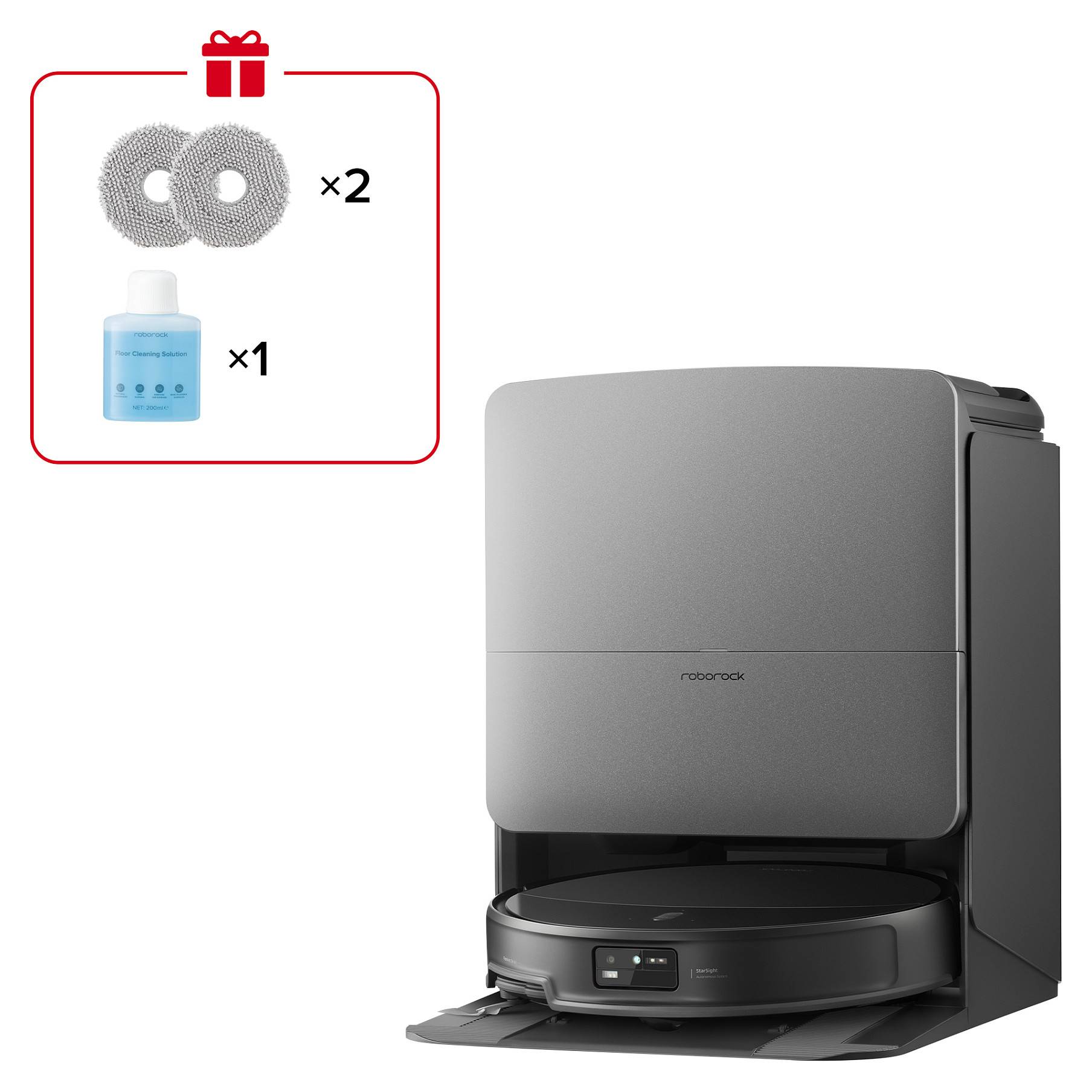 Roborock SAROS 20X, Beutellos, Schwarz, Rund, Staubbeutel, 0,259 l, Ladend, Purification