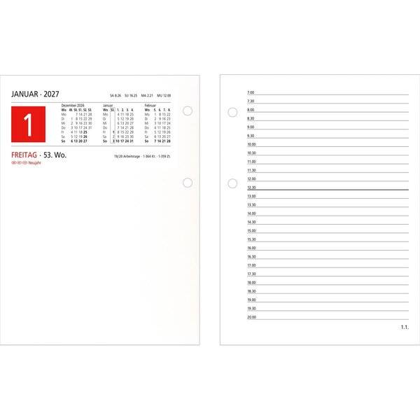 Umlegekalender 338 1 Tag/2 Seiten 10,5x14,2cm 2027-1