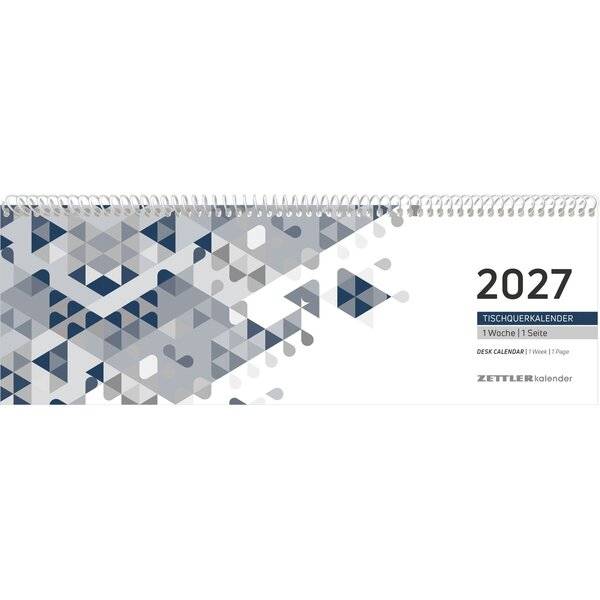 Tischquerkalender 146 29,6x9,9cm 1 Woche/1 Seite blau 2027