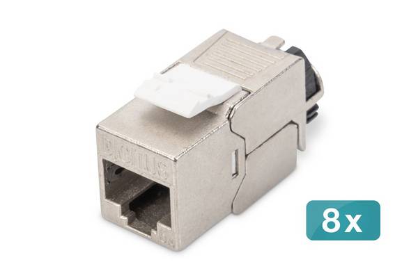 DIGITUS CAT 6A Keystone Jack shielded 8 pcs. tool free connection