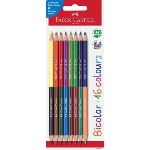 FABER-CASTELL - Buntstifte Bicolor 8er Blisterkarte