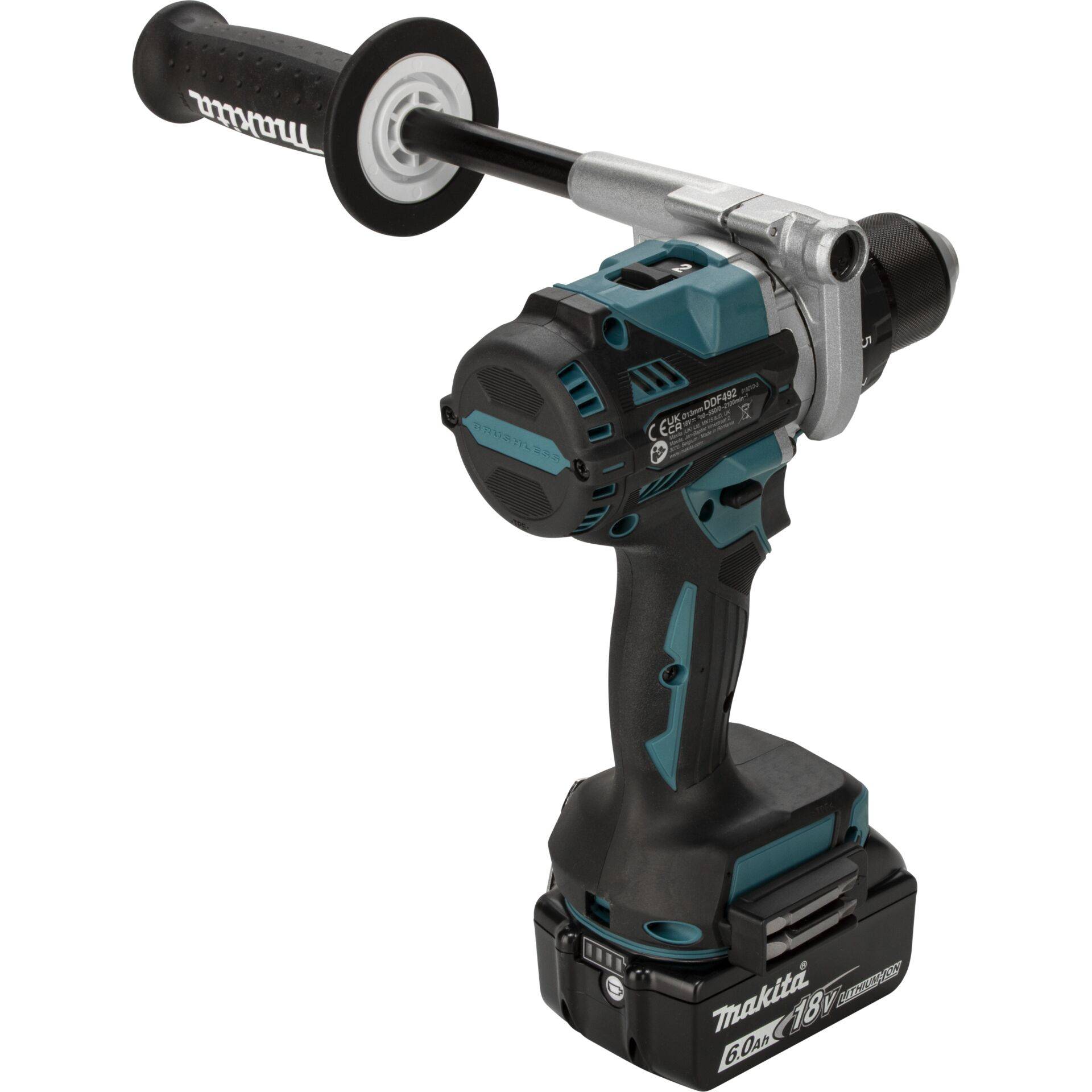 Makita DDF 492 RG3J Akku Bohrschrauber 18 V 141 Nm Brushless + 3x Akku 6,0 Ah + Ladegerät + Makpac-1