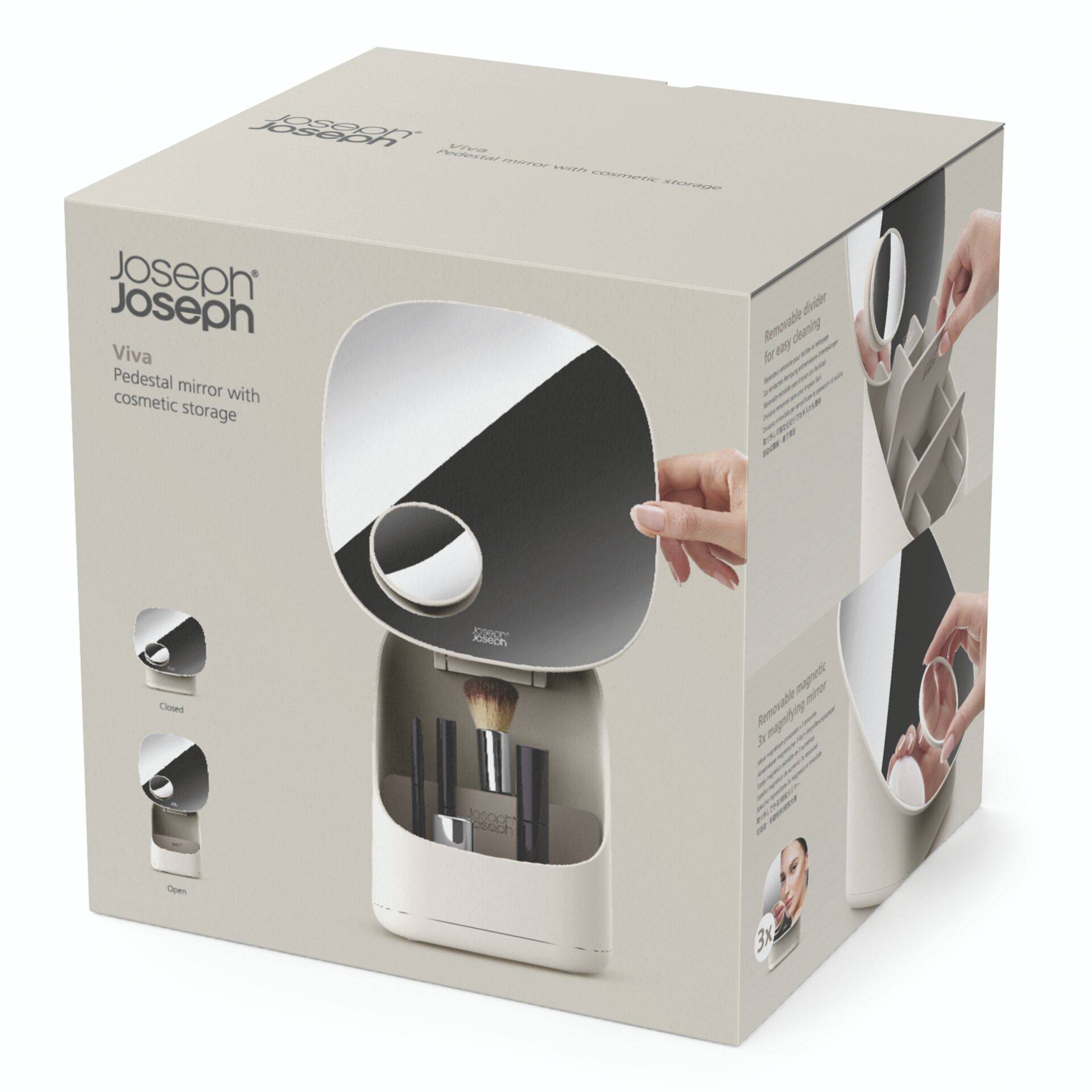 Joseph Joseph Viva Standspiegel Kosmetik-Organizer beige-1