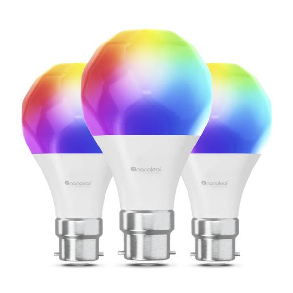 Nanoleaf NF080B02-3A19B, Intelligentes Leuchtmittel, WLAN, Weiß, B22, 16000000 Farben, 2700 K