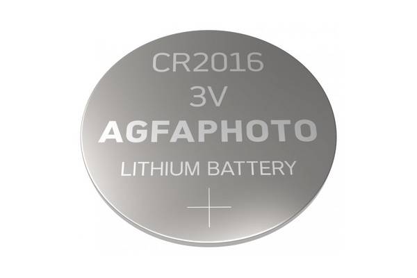 Agfaphoto Batterie Lithium, Knopfzelle, CR2016, 3V Extreme, Retail Blister (5-Pack)